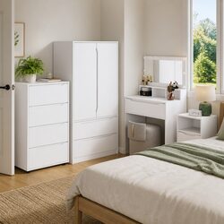 Functional White Storage Cabinet for Bedroom and Living Room
