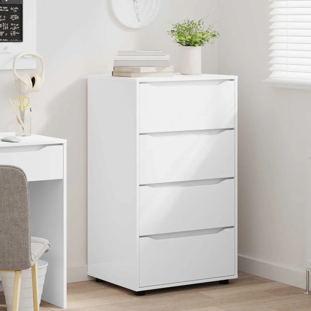 White Storage Cabinet for Bedroom and Living Room