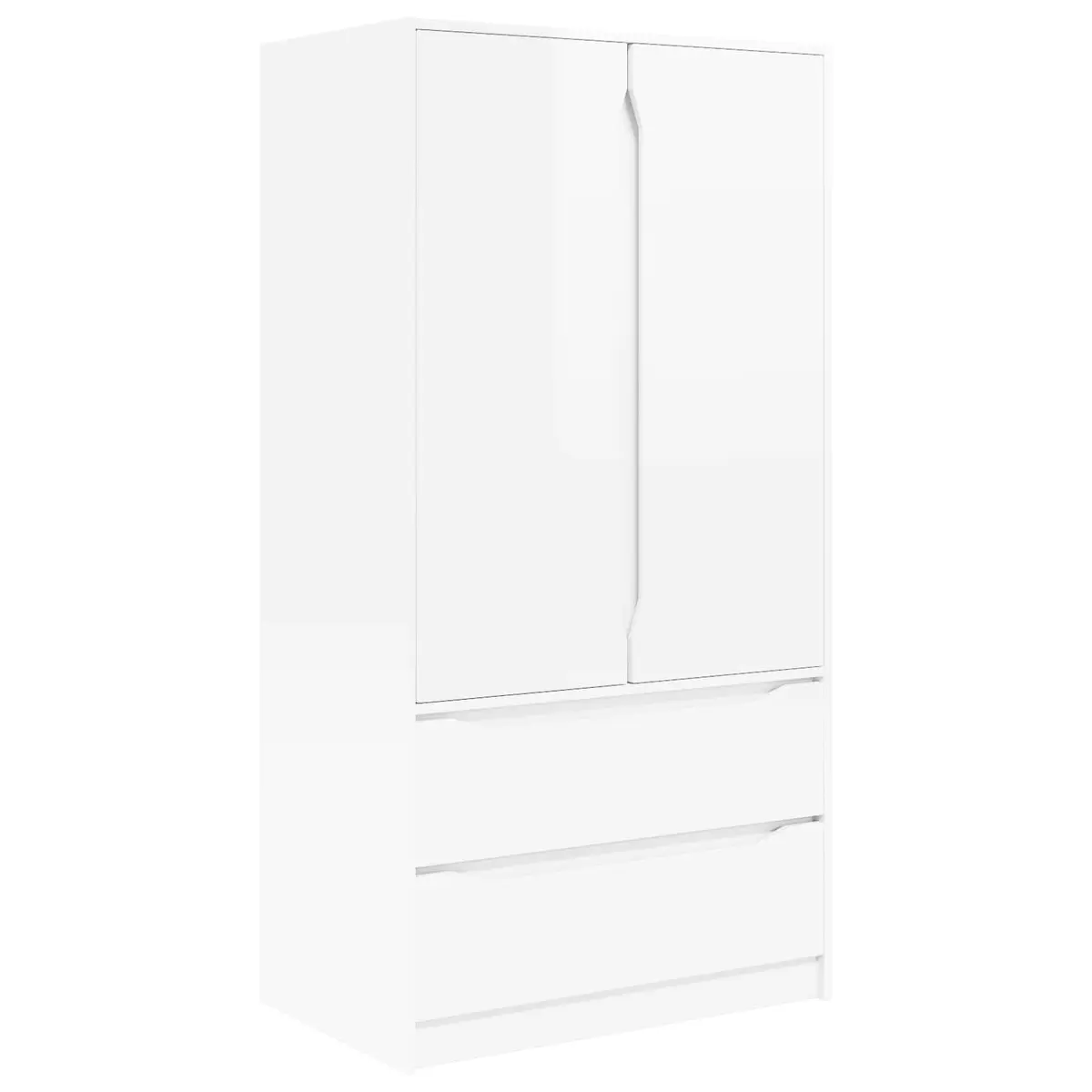 Wardrobe High Gloss White 79.5 x 49 x 156 cm Bedroom Storage Cupboard Cabinet