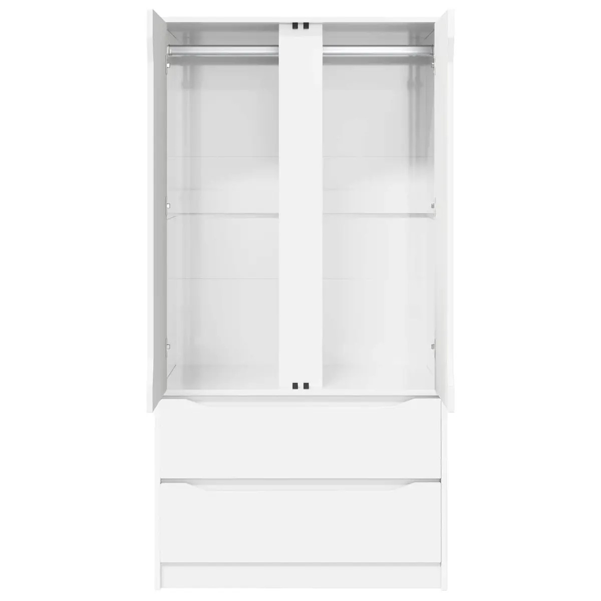 Wardrobe High Gloss White 79.5 x 49 x 156 cm Bedroom Storage Cupboard Cabinet