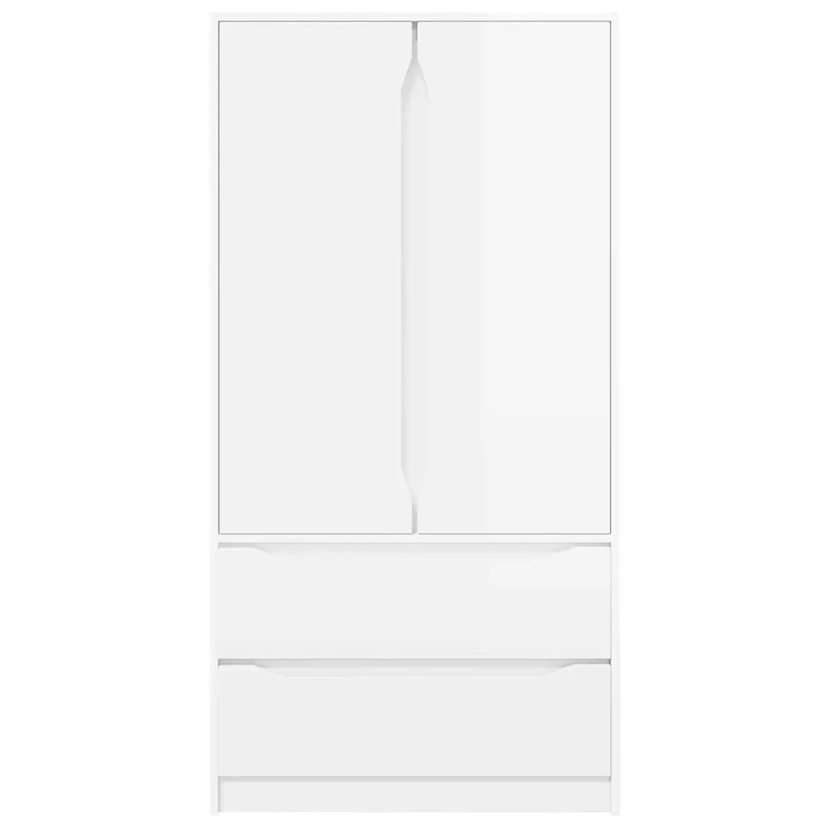 Wardrobe High Gloss White 79.5 x 49 x 156 cm Bedroom Storage Cupboard Cabinet