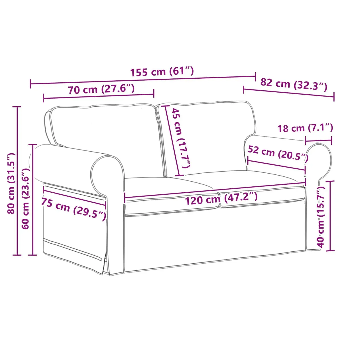 2 Piece Modular Sofa Set Black Fabric Metal Frame Contemporary Living Room Couch