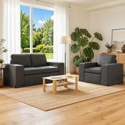 Versatile 2-Piece Grey Sofa Set for Every Room