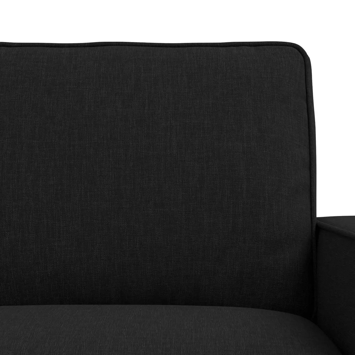 2-Piece Modular Fabric Sofa Set Black Sectional Couch