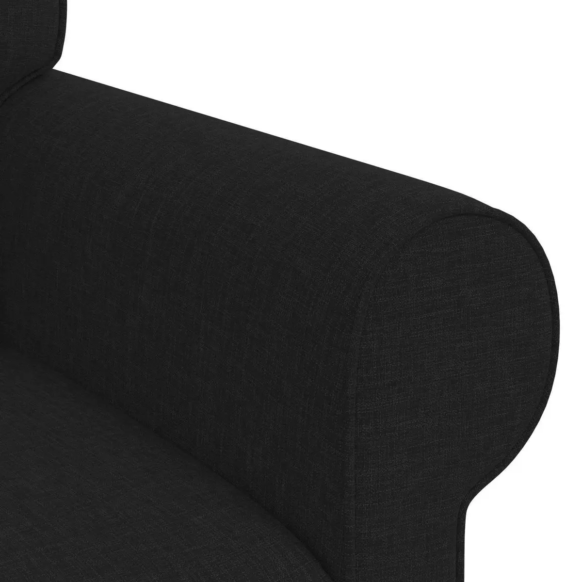 2-Piece Modular Sofa Set Black Fabric Living Room Furniture Contemporary Design