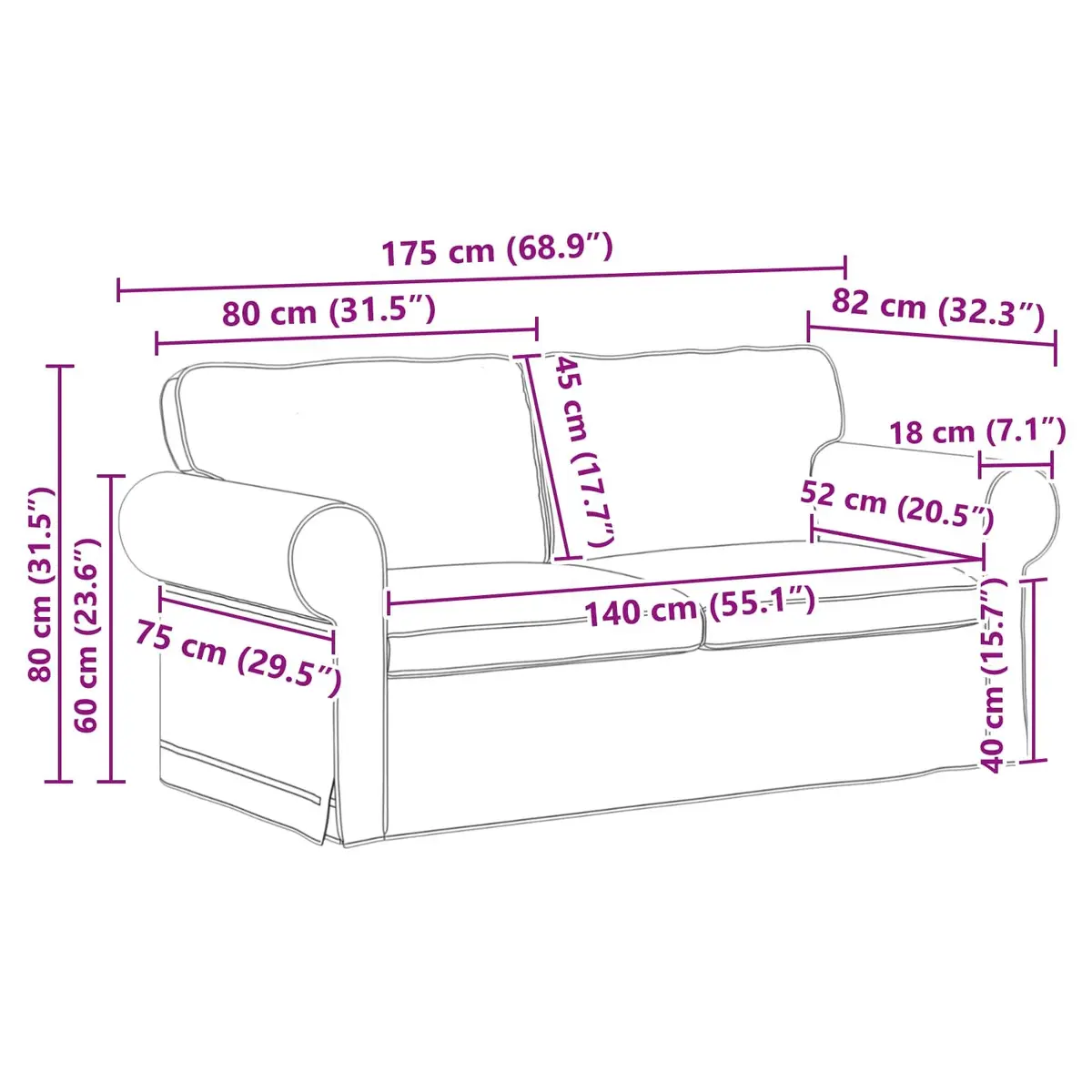 2-Piece Modular Sofa Set Black Fabric Living Room Furniture Contemporary Design
