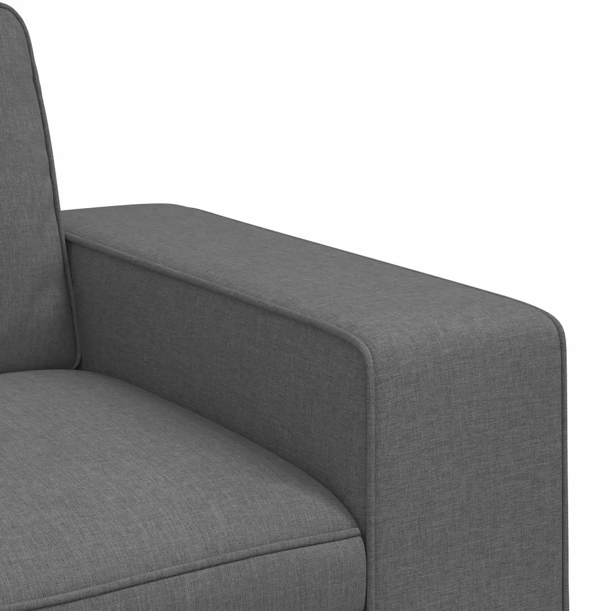 2-Piece Modular Sofa Set Grey Fabric Sectional Living Room Furniture