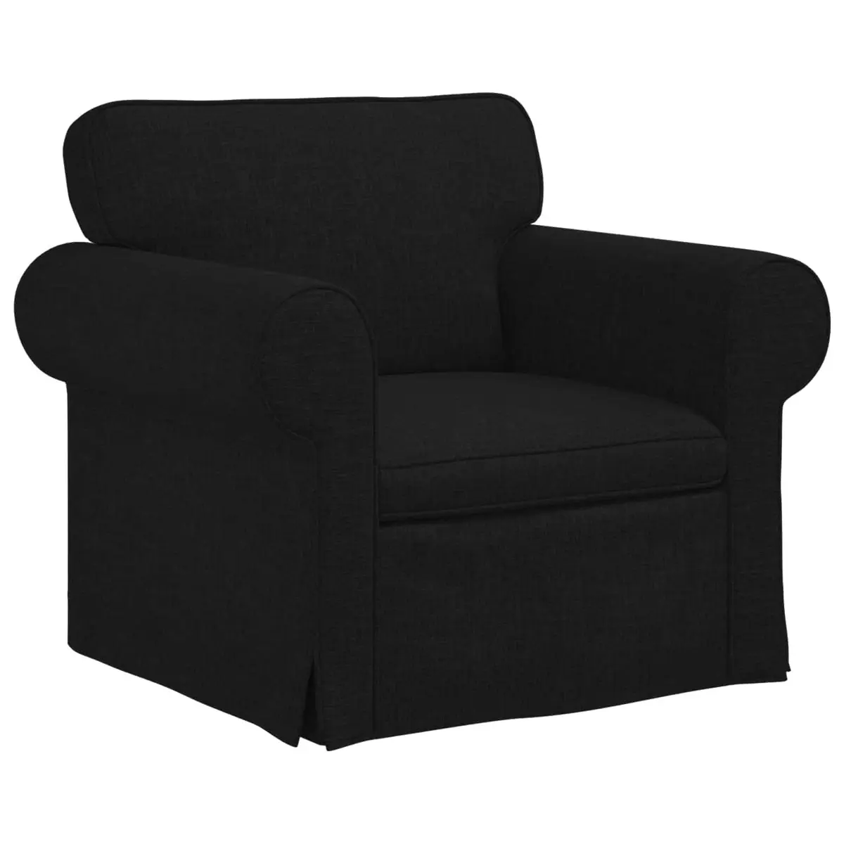 Sofa Set 2 Pieces Black Modular Living Room Furniture Contemporary Design 245cm