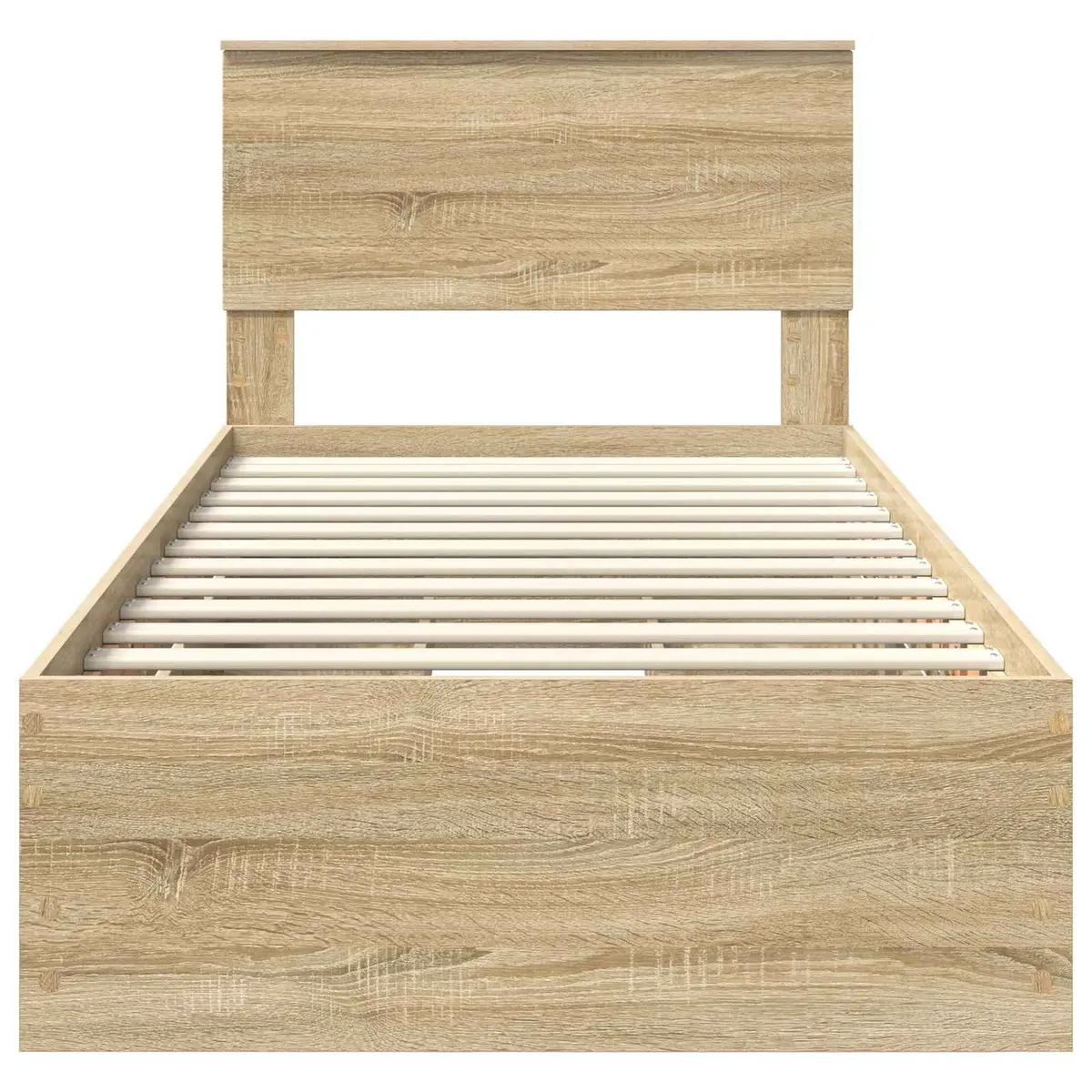 Storage Drawer Bed Frame Engineered Wood Modern Minimalist 90 x 190 cm Sonoma Oak