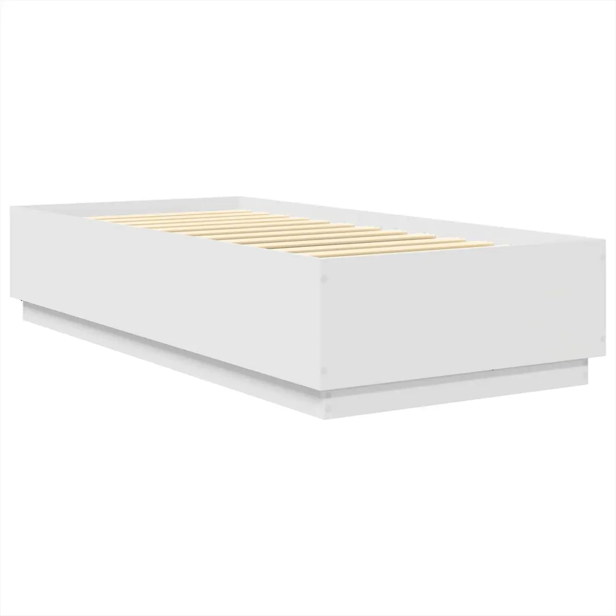 Bed Frame Engineered Wood 90 x 190 cm White Modern Minimalist