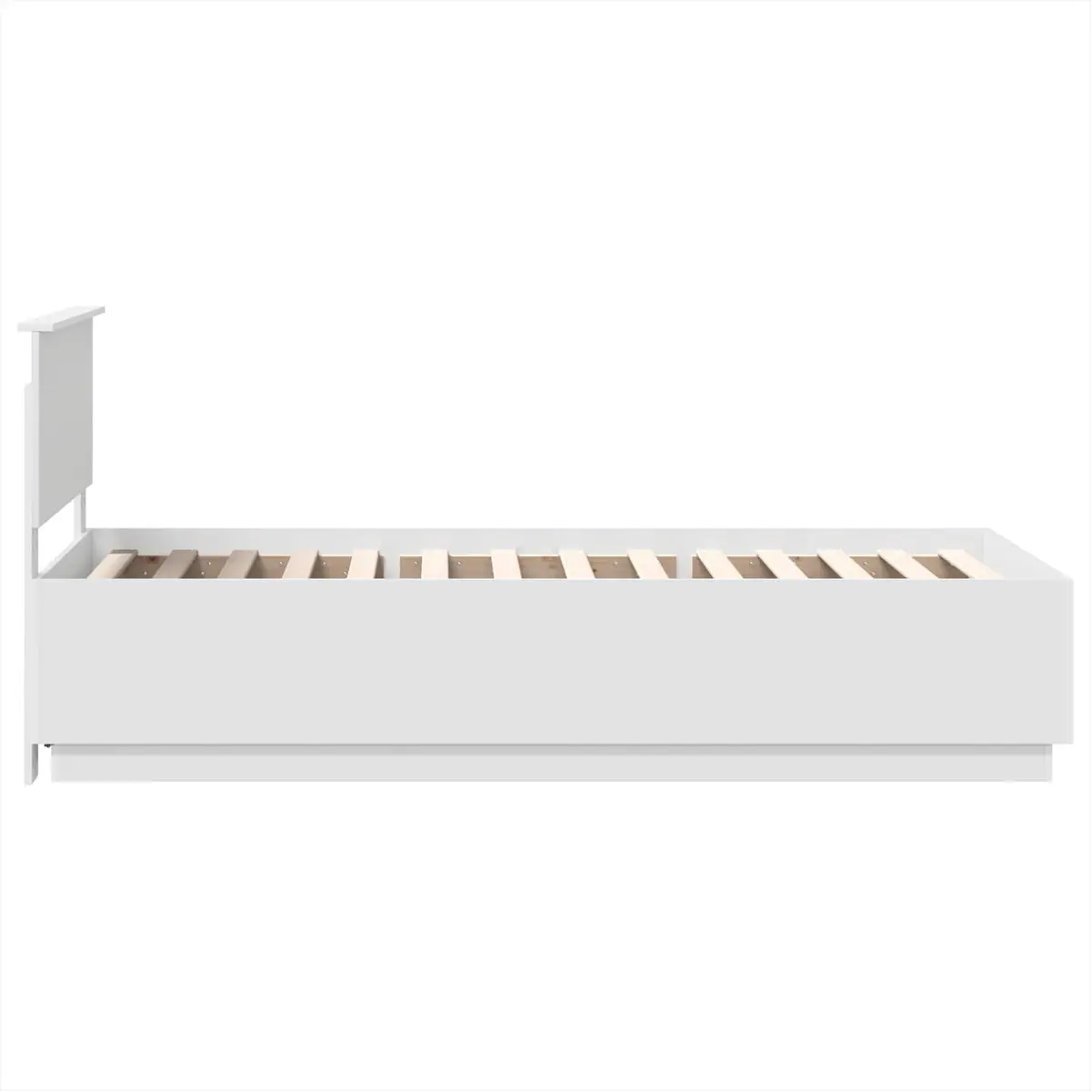 Bed Frame Engineered Wood 90 x 190 cm White Modern Minimalist