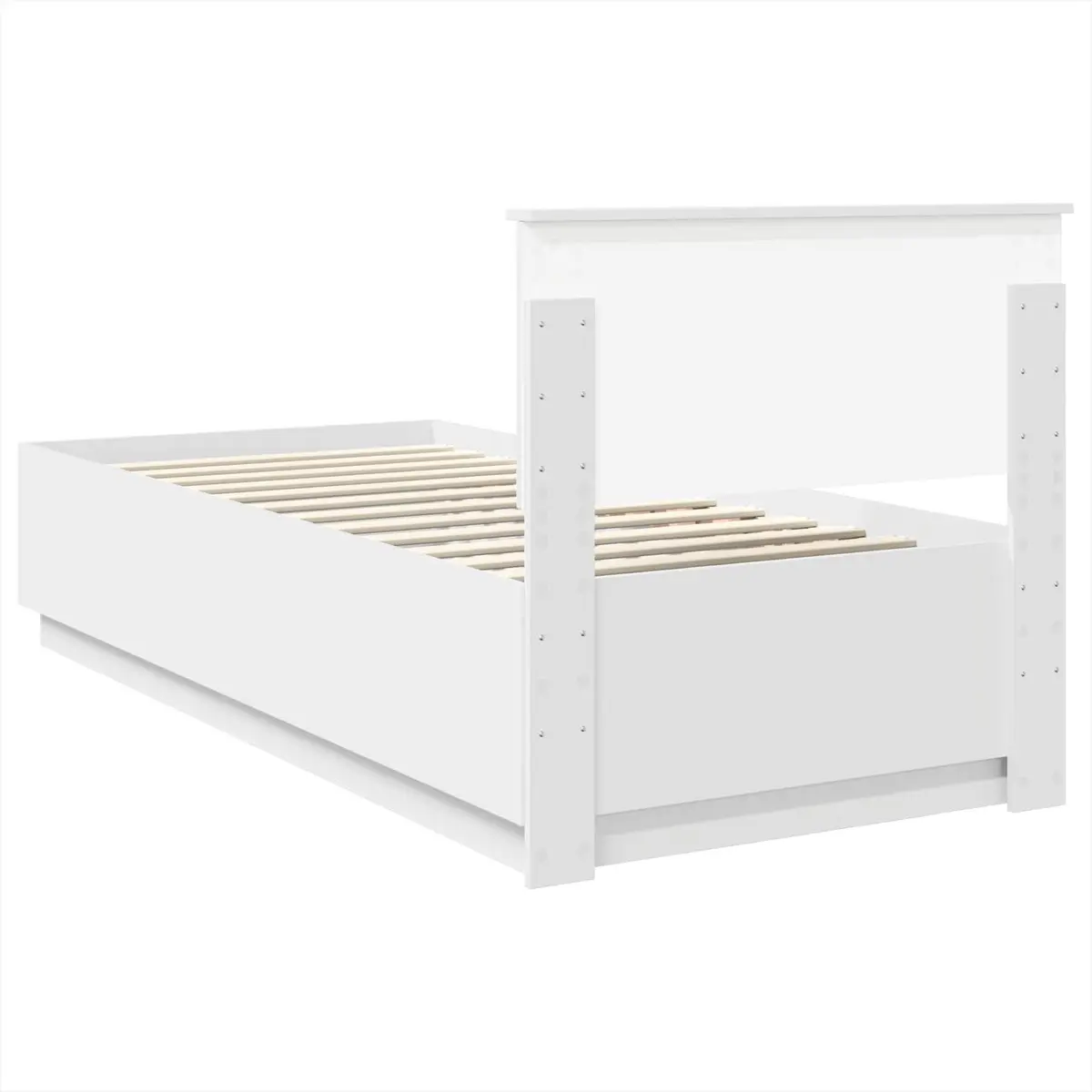 Bed Frame Engineered Wood 90 x 190 cm White Modern Minimalist