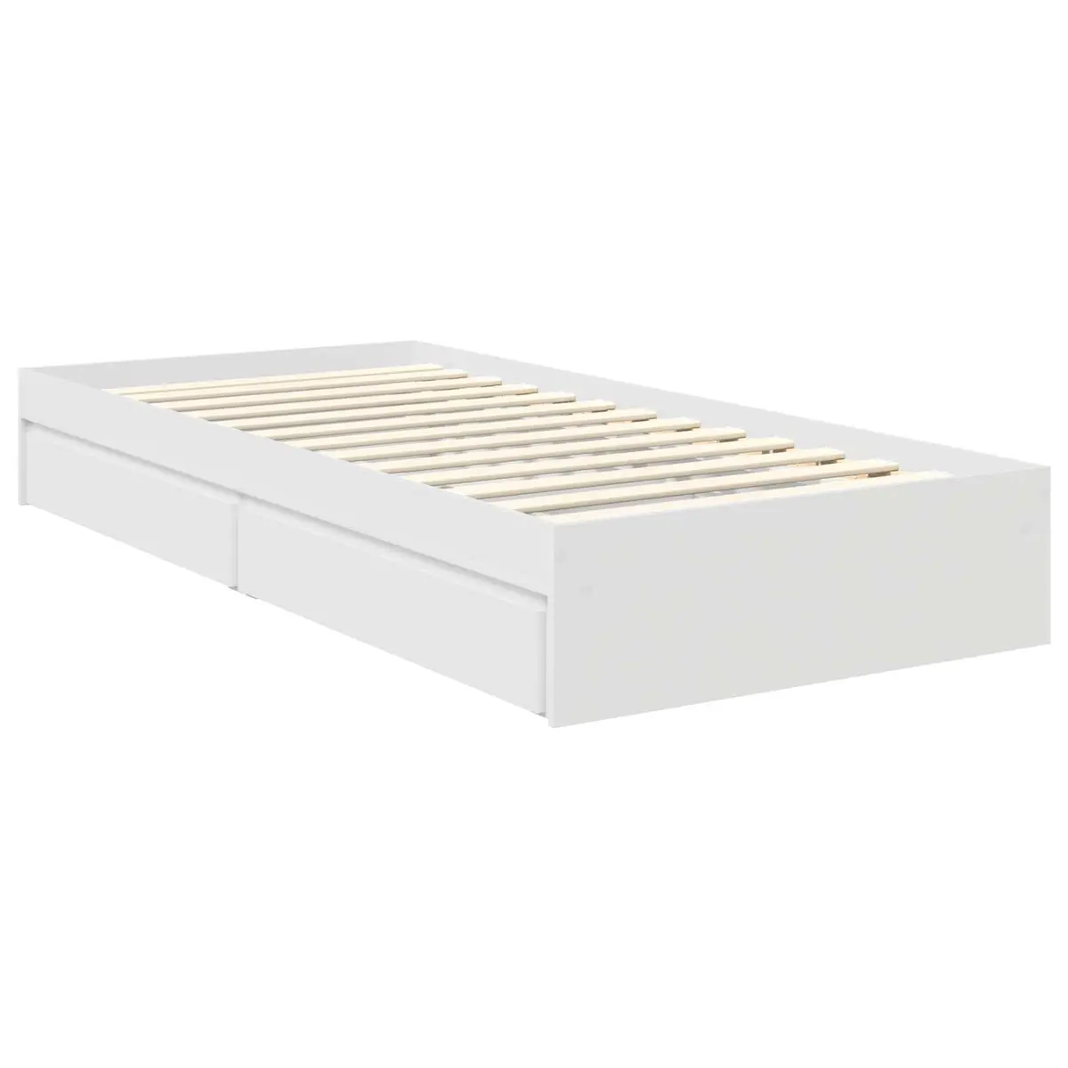 White Storage Bed Frame with Headboard
