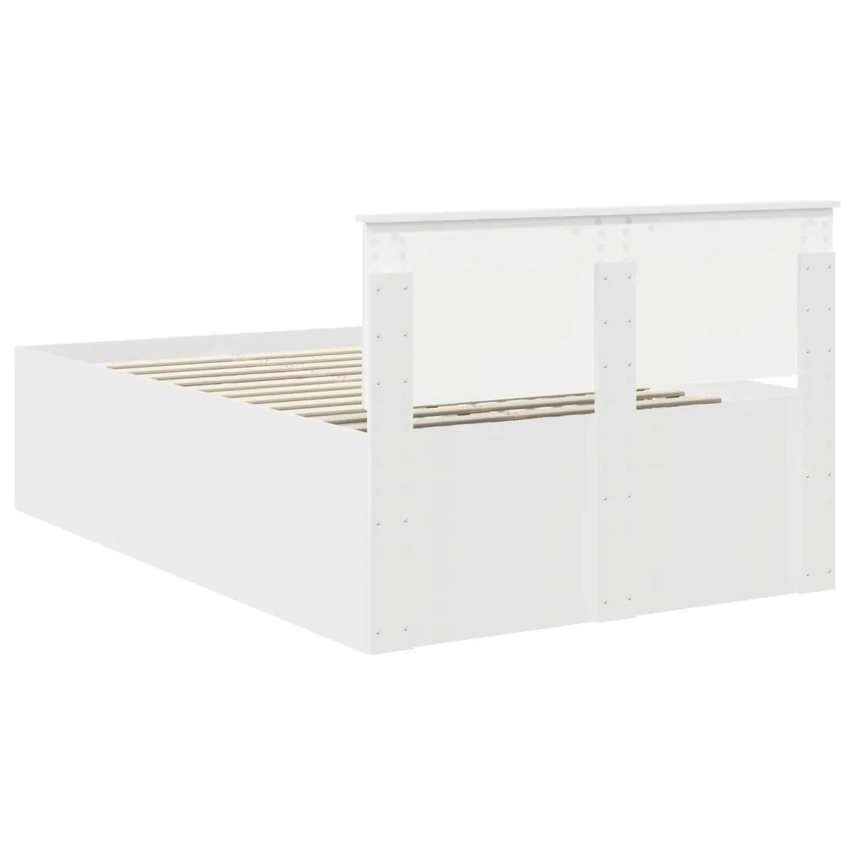 Bed Frame with Headboard White 135 x 190 cm Modern Bedroom Furniture