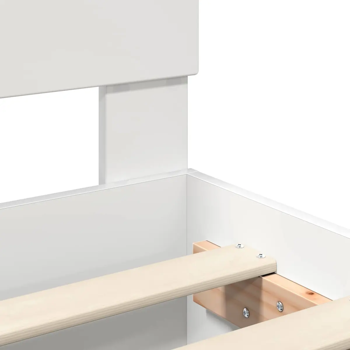 Bed Frame with Headboard White 135 x 190 cm Modern Bedroom Furniture