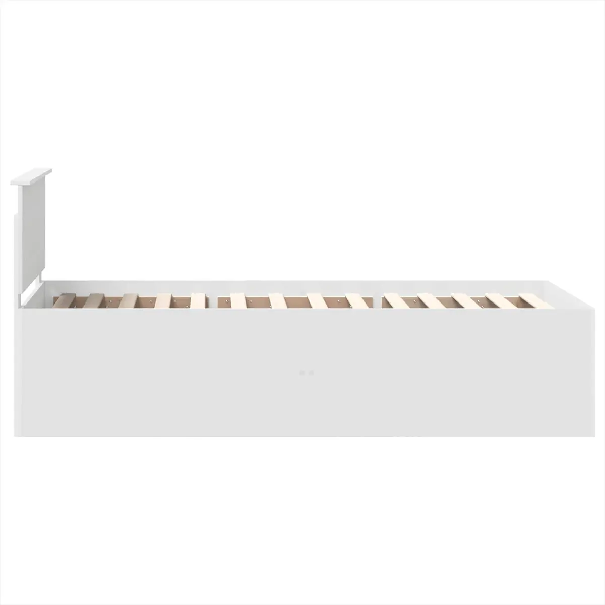 Bed Frame Engineered Wood White 90x190cm with Integrated Headboard for Contemporary Bedroom