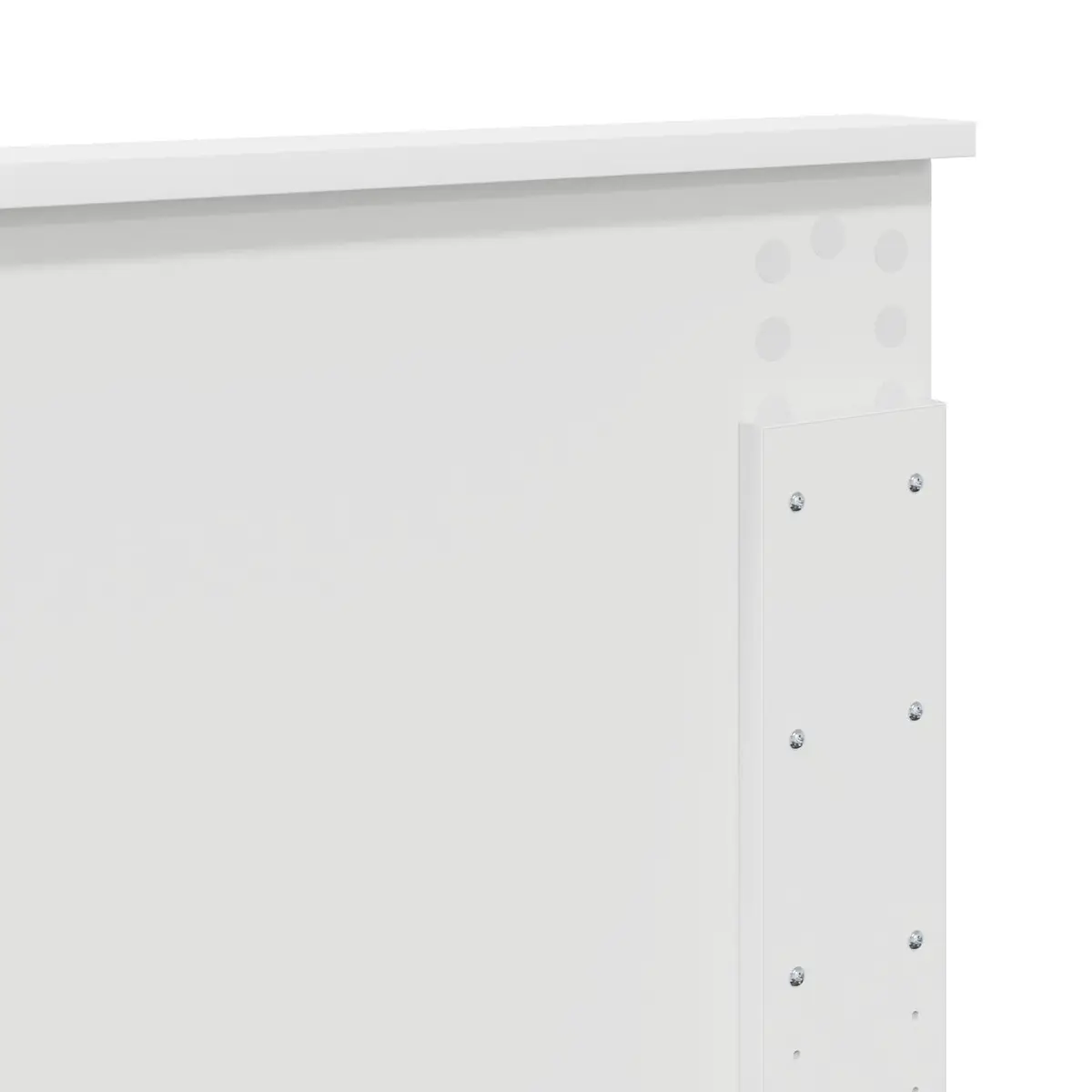 Bed Frame with Headboard White 135 x 190 cm Modern Bedroom Furniture Platform