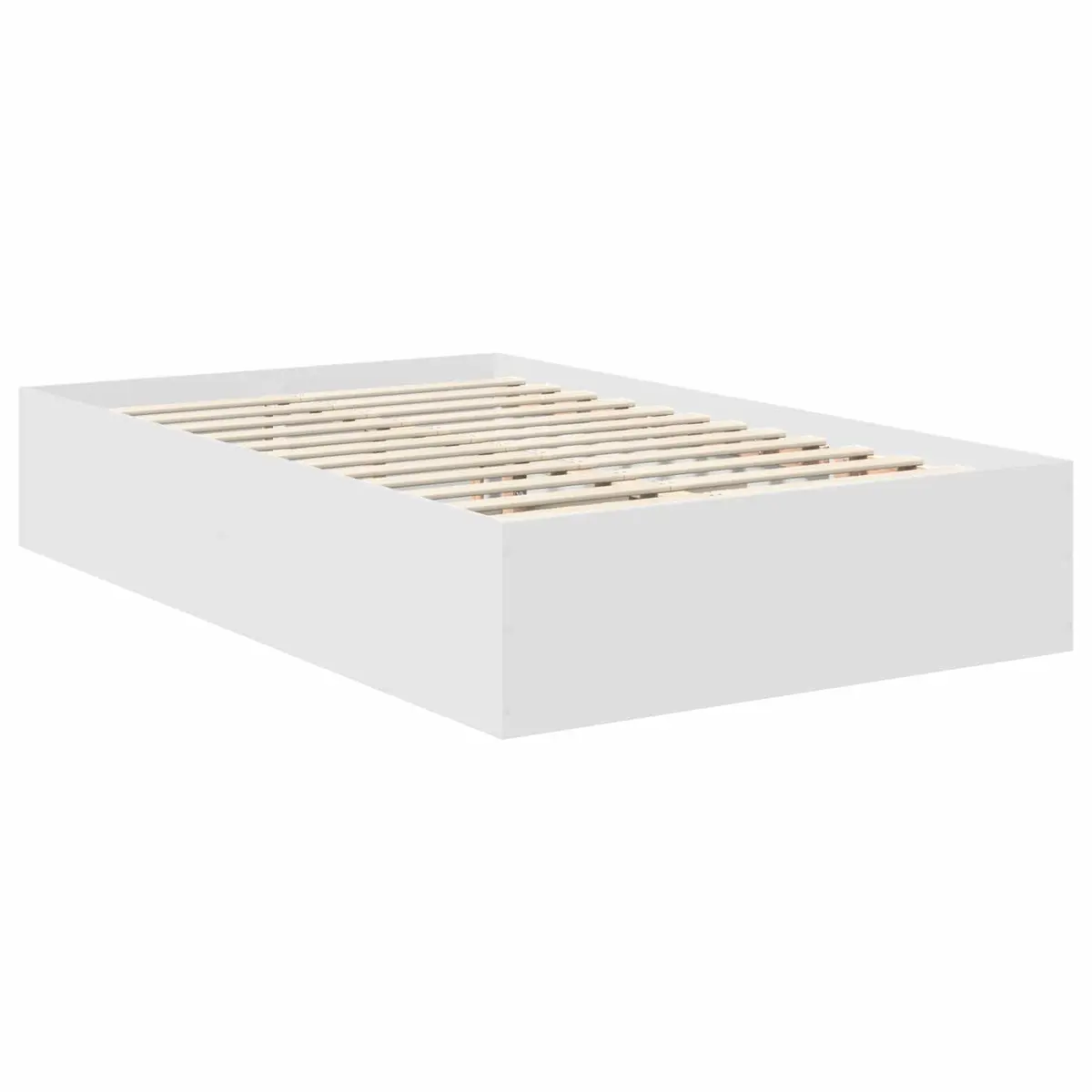 Bed Frame with Headboard White 135 x 190 cm Modern Bedroom Furniture Platform