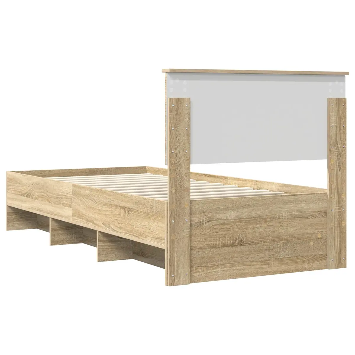 Bed Frame with Headboard Brown 90 x 200 cm Engineered Wood Modern Bedroom