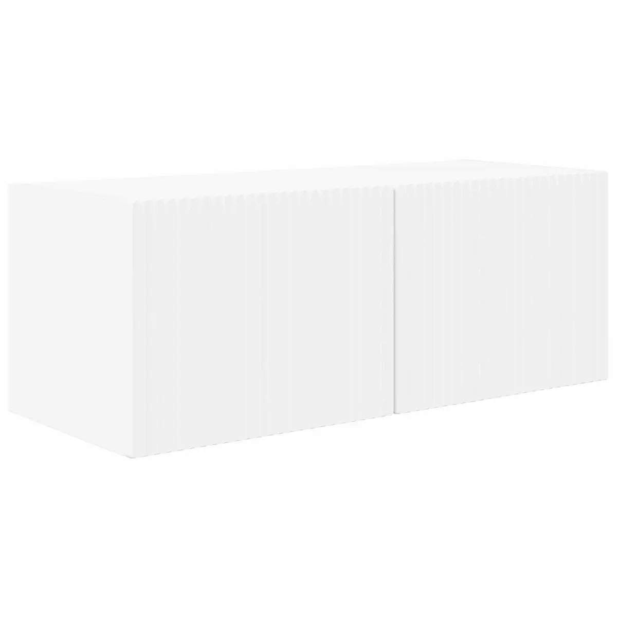 TV Wall Cabinet Set Engineered Wood 4 Piece White Modern Wall-Mounted Storage Shelves
