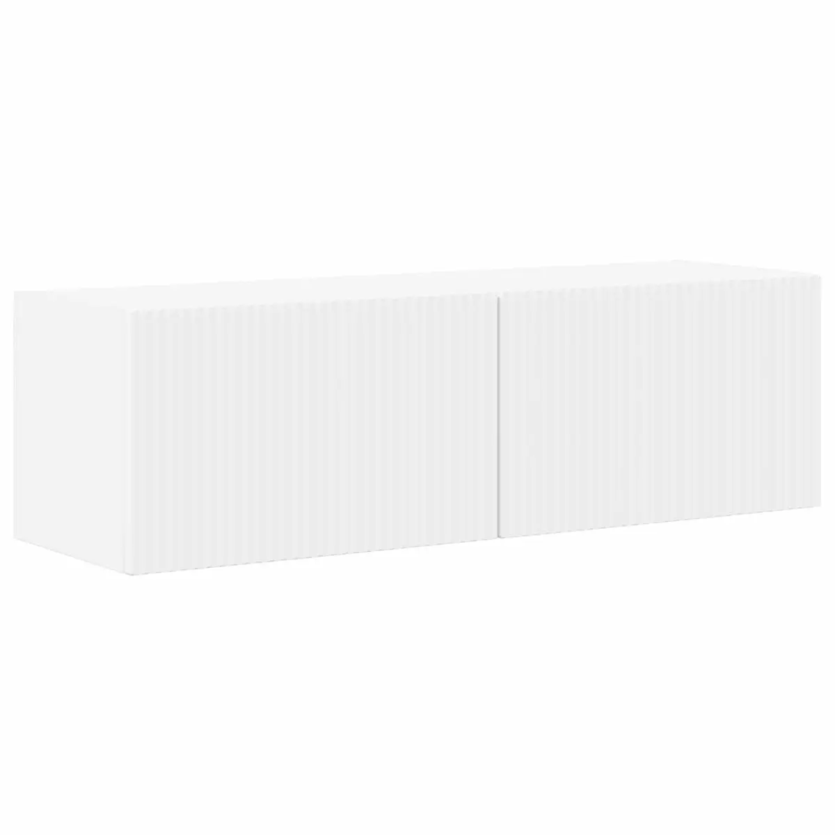 TV Wall Cabinet Set Engineered Wood 4 Piece White Wall-Mounted Storage Entertainment Media Unit