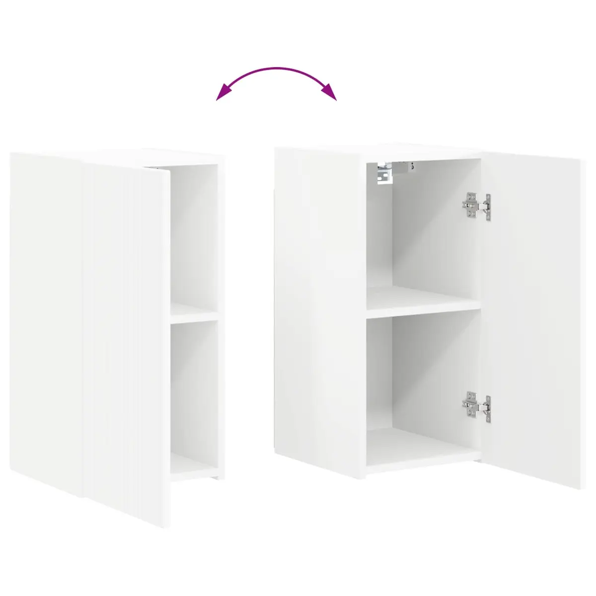 TV Cabinet Set Engineered Wood Composite 6 Piece White Modern Storage Unit with Shelves Drawers and LED Lights