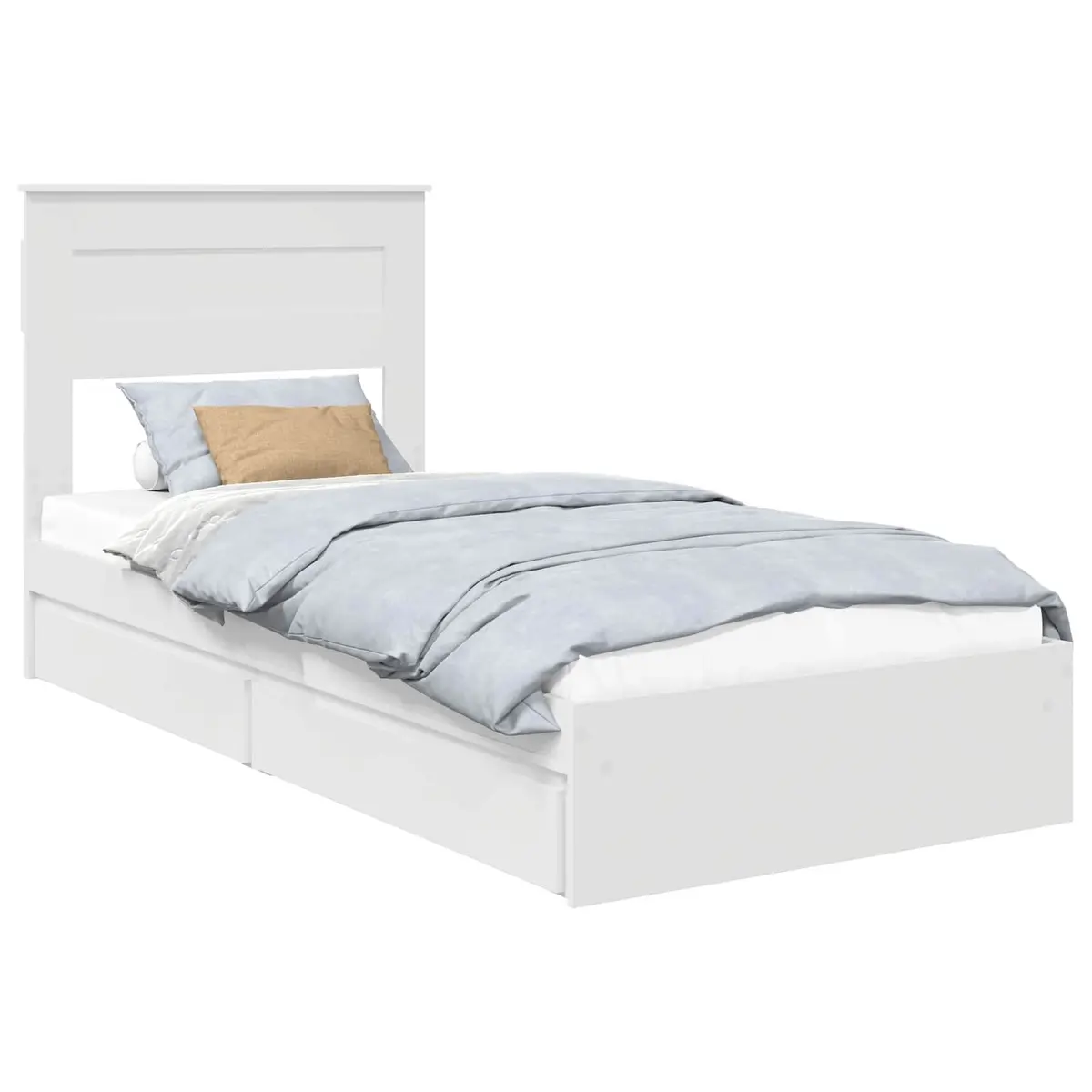 Storage Bed Frame with Headboard for Bedroom Use 90 x 190 cm