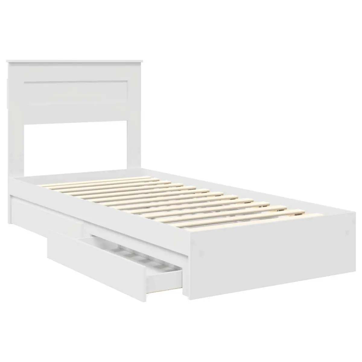 Storage Bed Frame with Headboard for Bedroom Use 90 x 190 cm