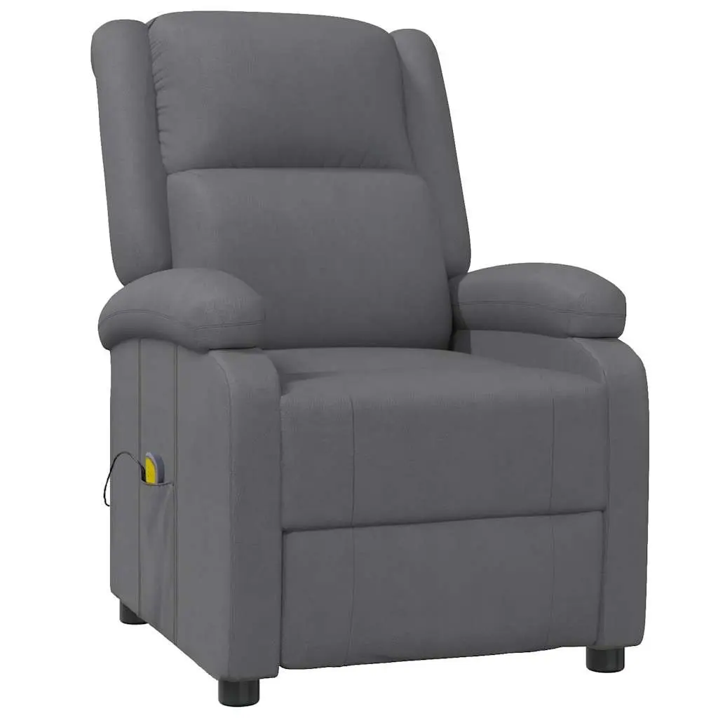 Electric Massage Chair Faux Leather Grey Reclining 3 Positions