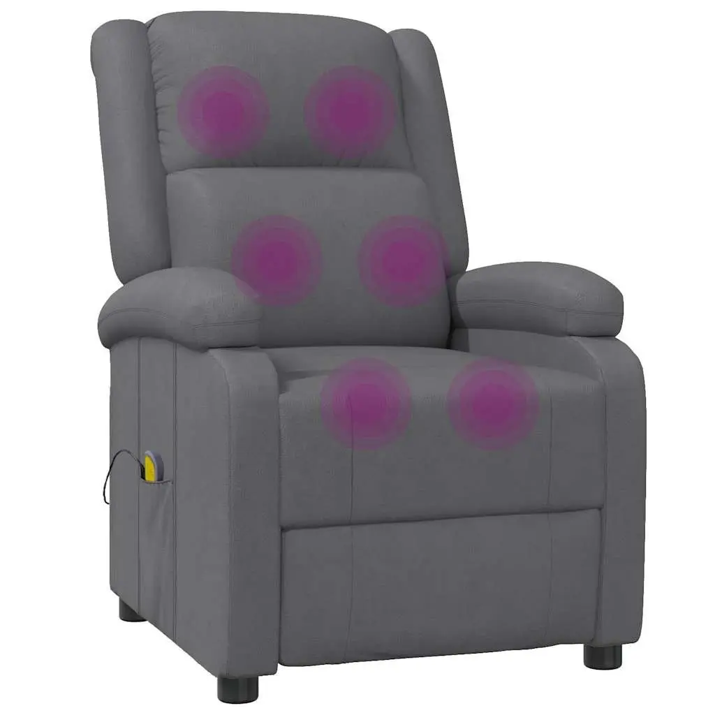 Electric Massage Chair Faux Leather Grey Reclining 3 Positions