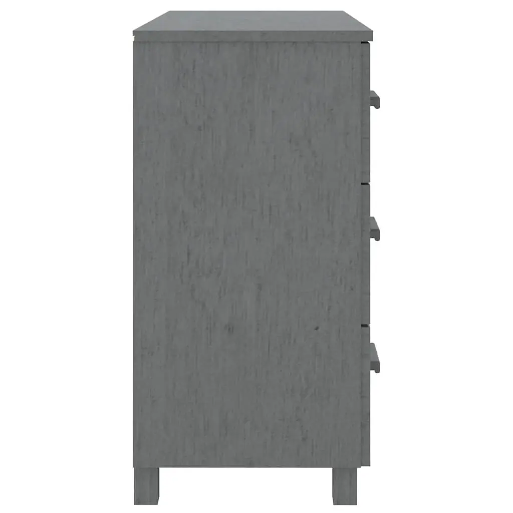 Solid Pinewood Sideboard Storage Cabinet with Door and Sliding Drawers Grey