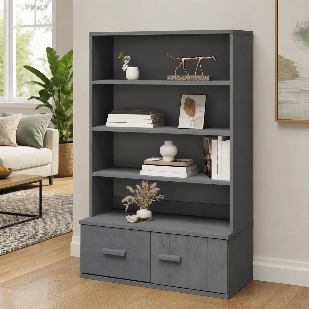 Dark Grey Highboard Top with Three Shelves