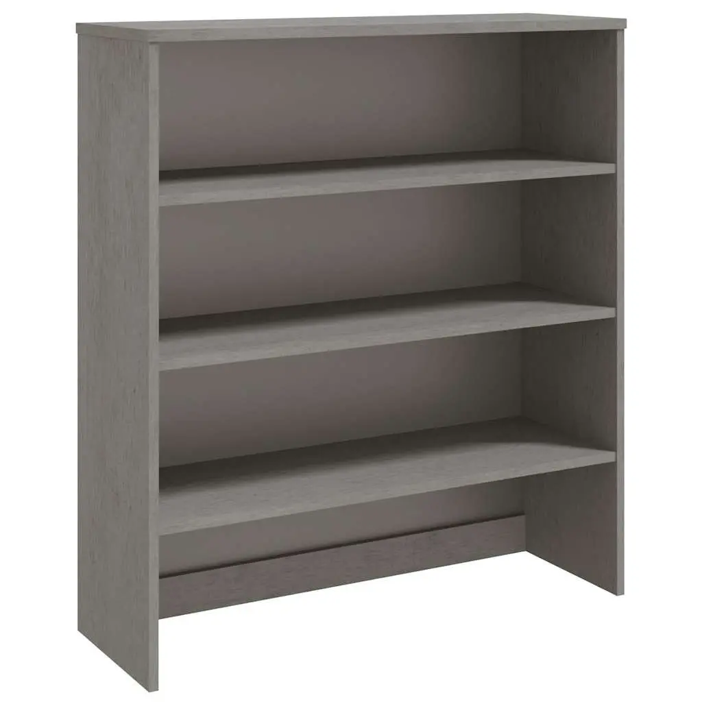Grey Pinewood Highboard Storage Unit 90x30x100cm