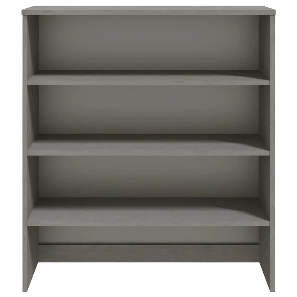 Grey Pinewood Highboard Storage Unit 90x30x100cm