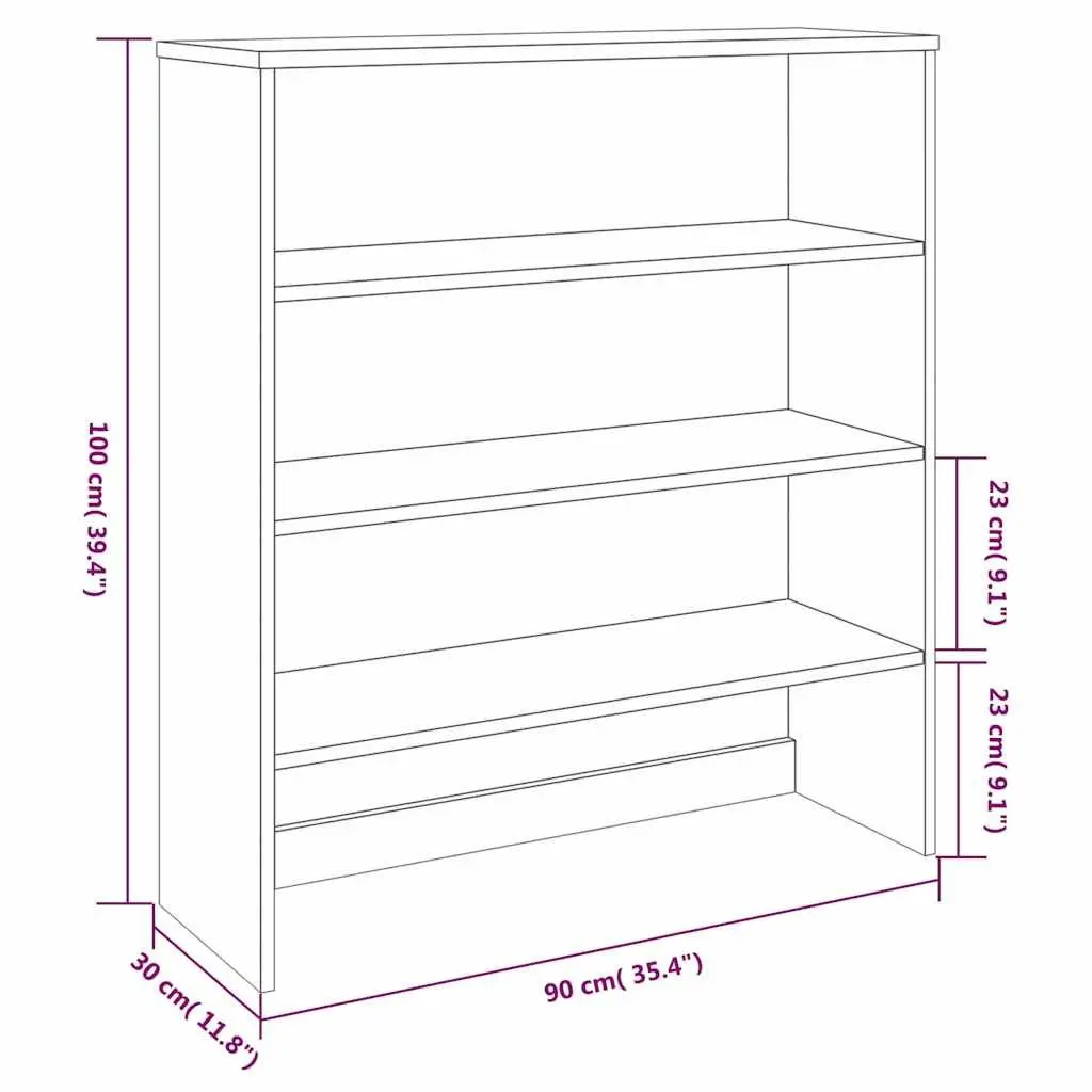 Grey Pinewood Highboard Storage Unit 90x30x100cm