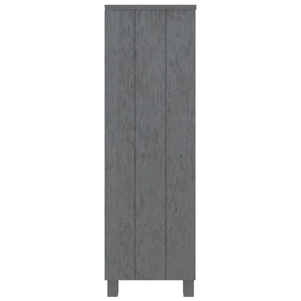 Book Cabinet Grey 85x35x112cm Solid Wood Pine Shelving Storage Unit Standing