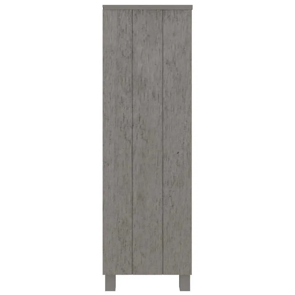 Book Cabinet Solid Pinewood 85x35x112cm 3-Shelf Storage Unit Light Grey