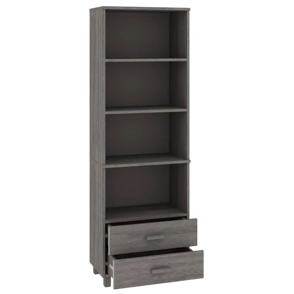 Highboard Solid Pine Wood 60x35x180 cm Light Grey Buffet Sideboard Storage