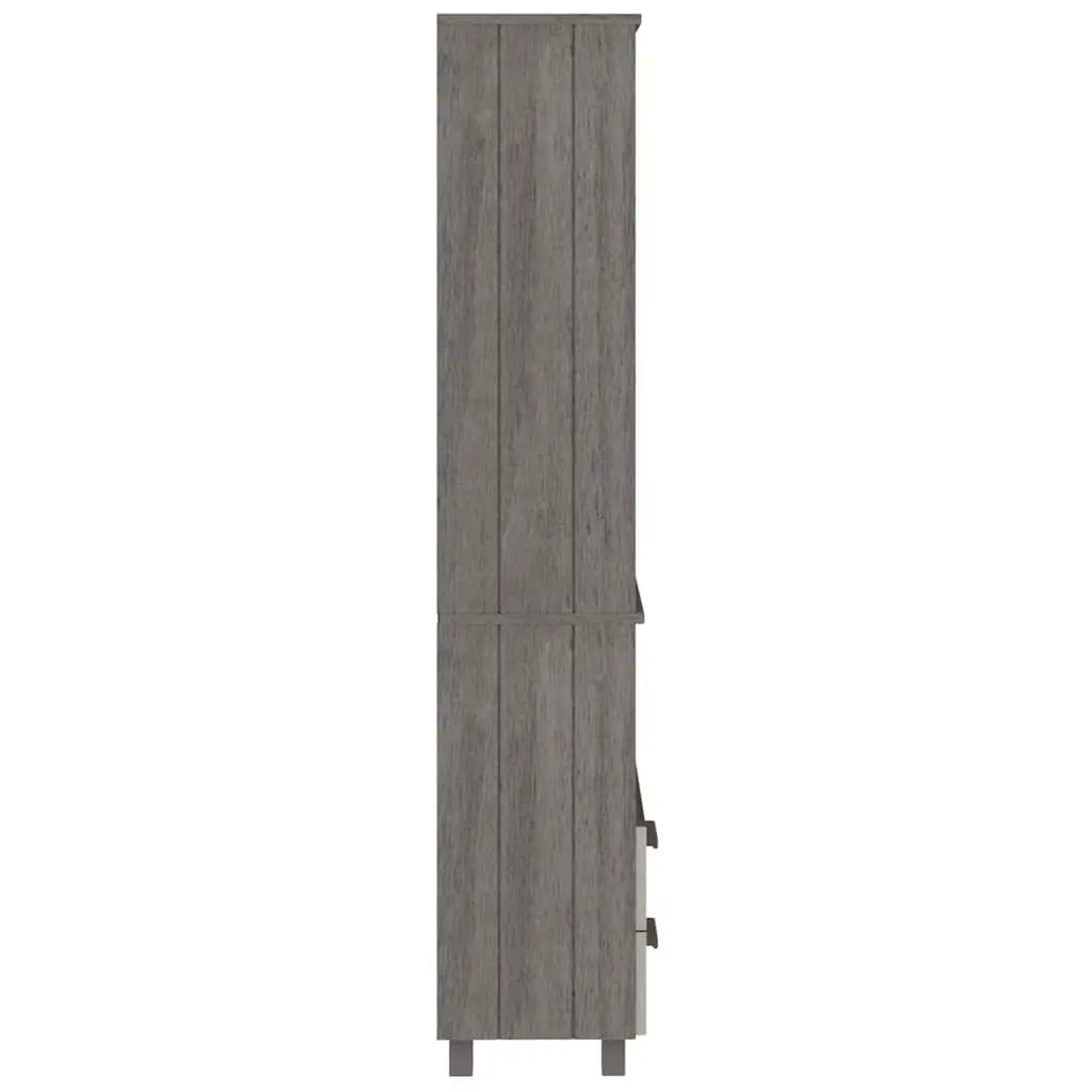 Highboard Solid Pine Wood 60x35x180 cm Light Grey Buffet Sideboard Storage