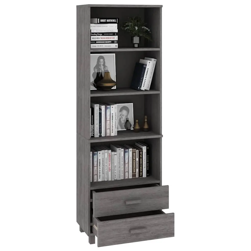 Highboard Solid Pine Wood 60x35x180 cm Light Grey Buffet Sideboard Storage