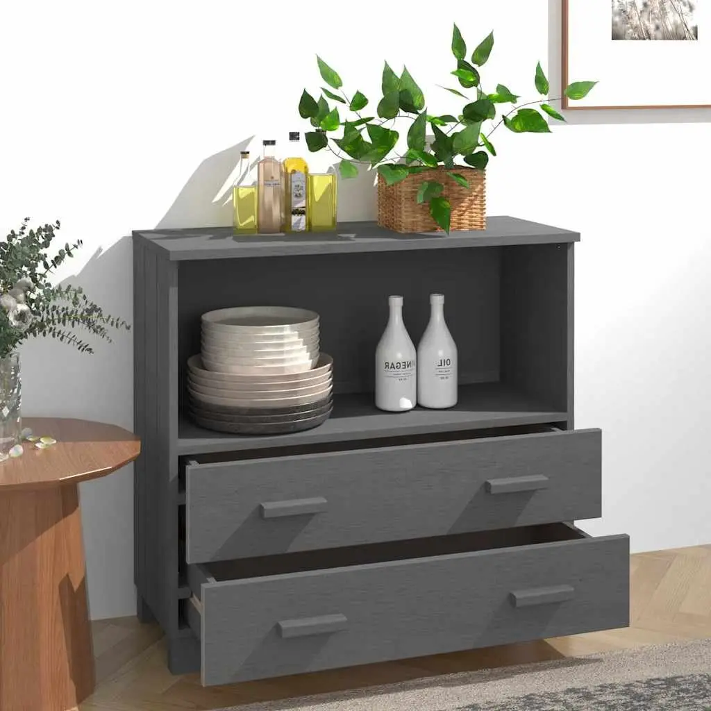 Wooden Sideboard Storage Cabinet with Drawers Compartment Grey Buffet Furniture