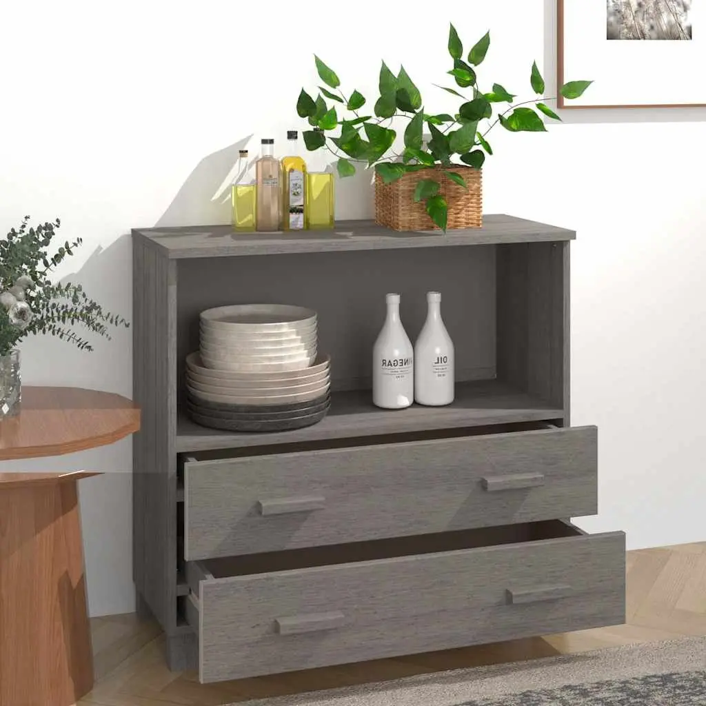 Wooden Sideboard Storage Cabinet with Drawers Compartment Grey Buffet Furniture