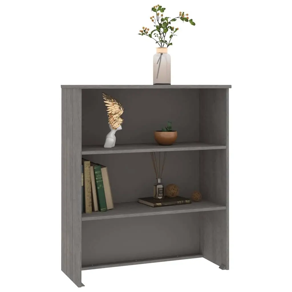 Highboard Top Solid Pine Wood 85x35x100cm Light Grey Storage Sideboard Cabinet