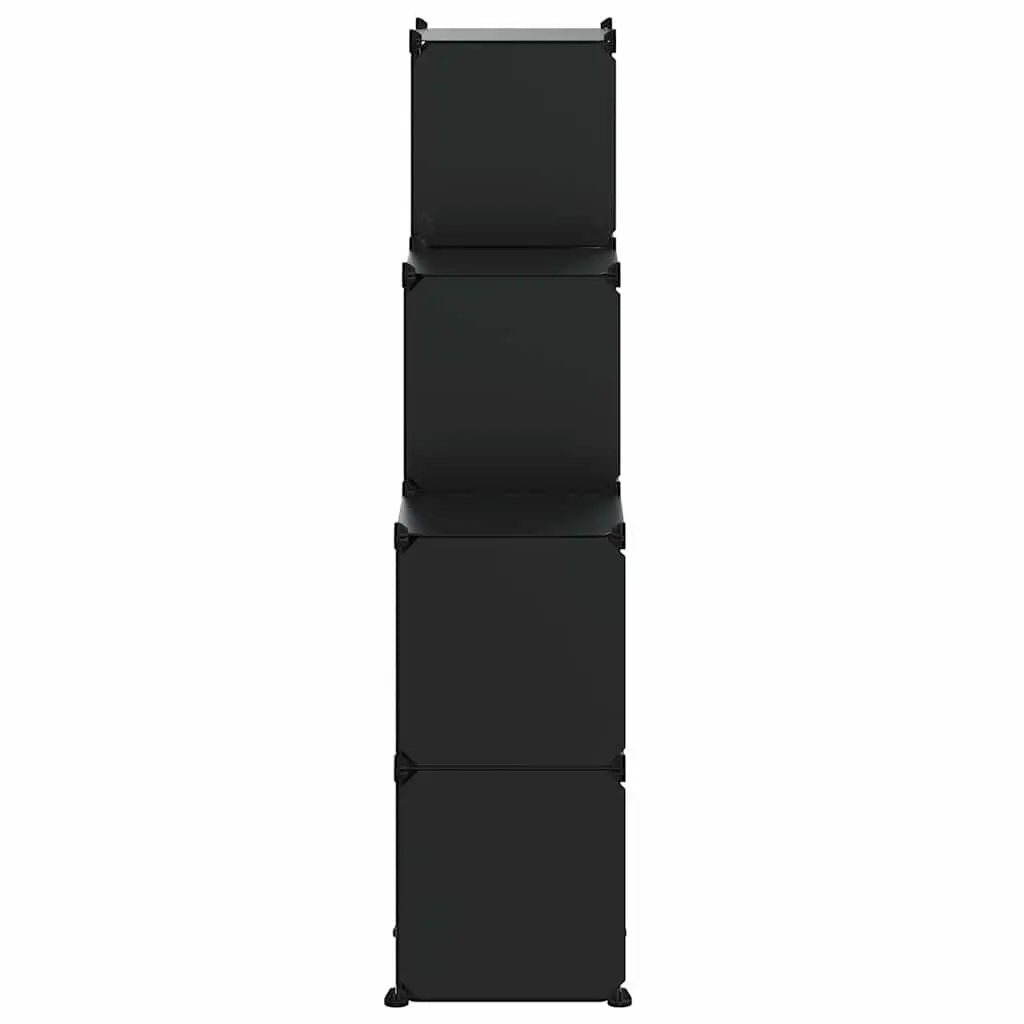 Storage Cube Organiser Black PP Plastic 9 Cubes Steel Frame