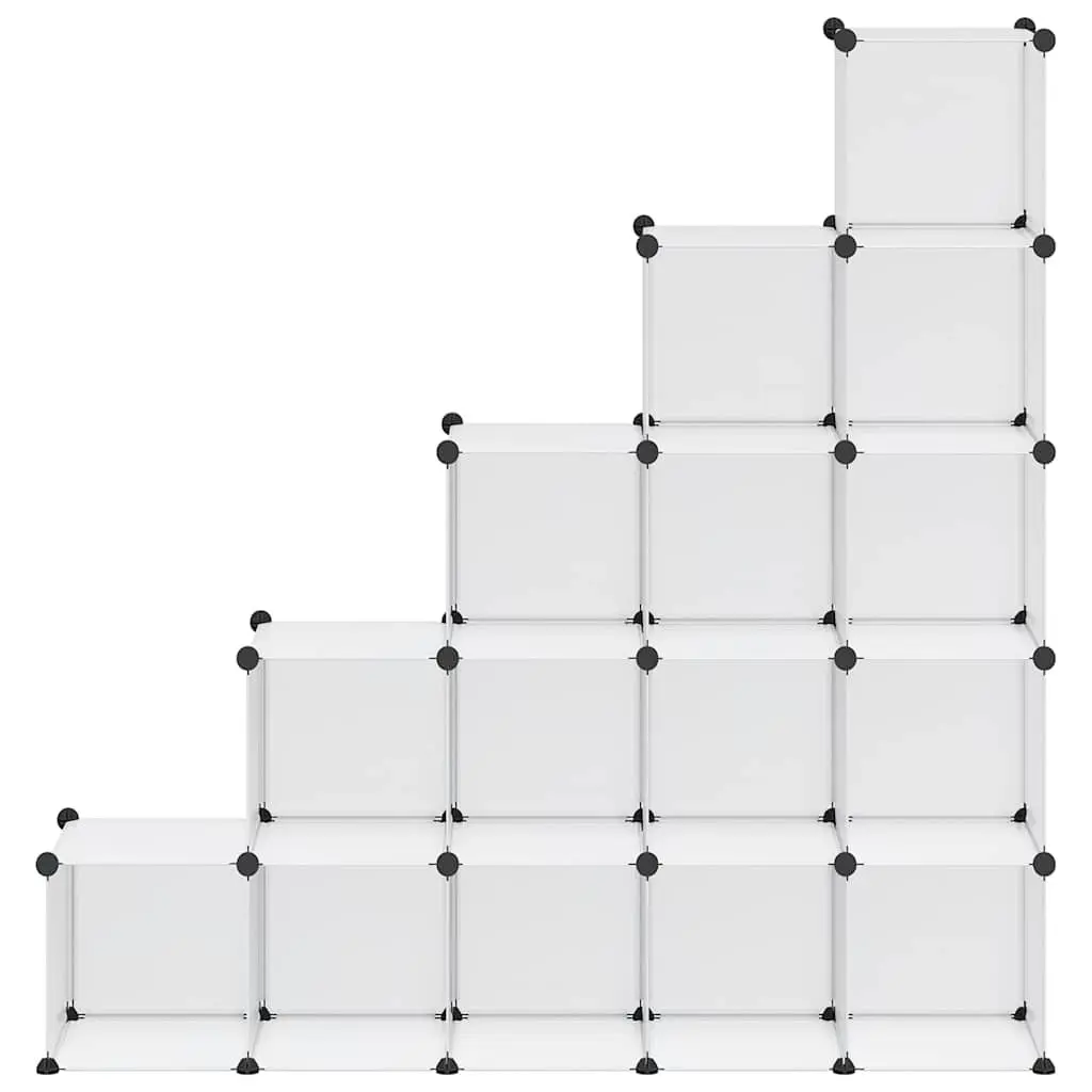 Modular Organiser 15 Cube Unit Transparent PP Plastic Storage System