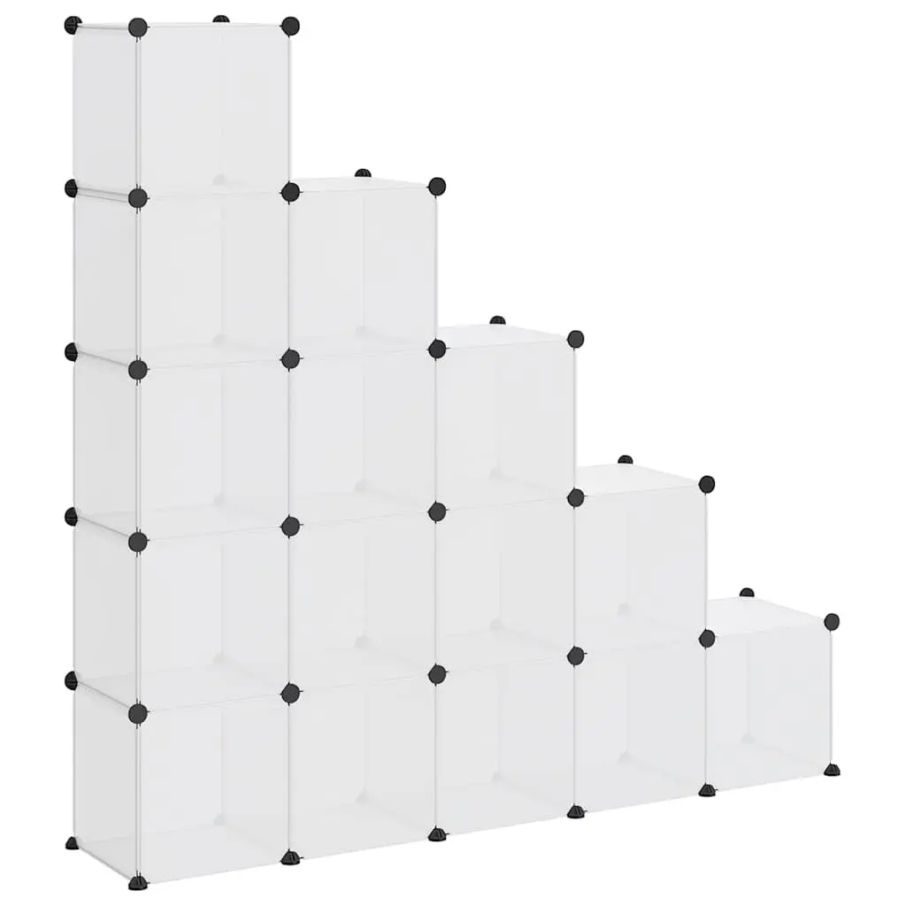 Modular Organiser 15 Cube Unit Transparent PP Plastic Storage System