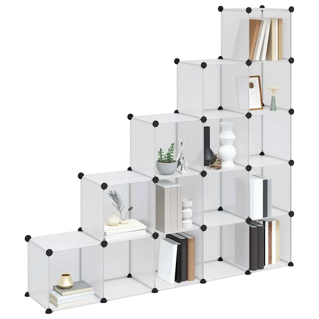 Modular Organiser 15 Cube Unit Transparent PP Plastic Storage System