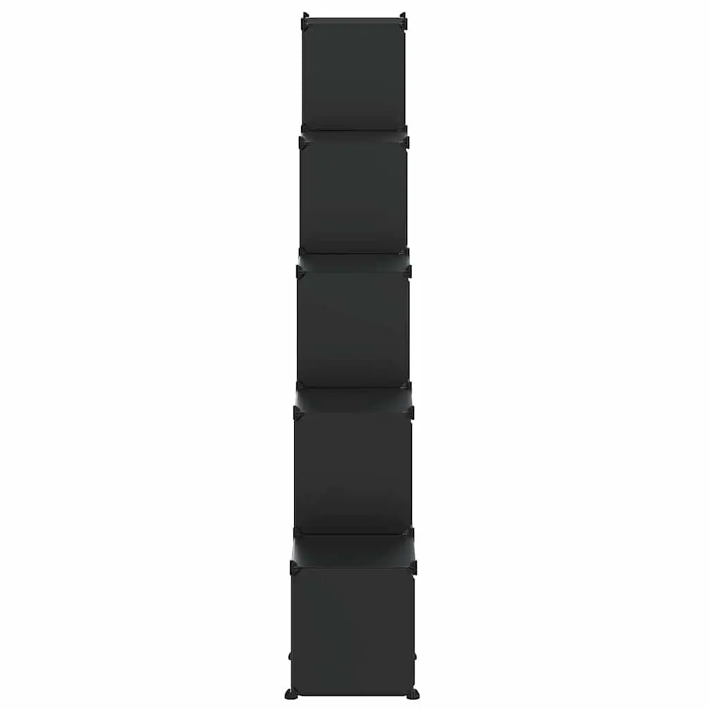 Storage Cube Organiser 15 Cubes with Doors Black Modular Closet Shelf Unit
