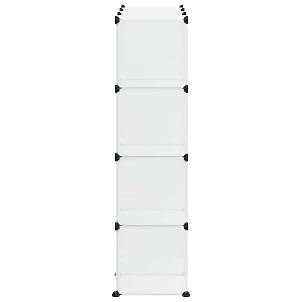 Storage Cube Organiser Steel Frame 12 Cubes Transparent Panels