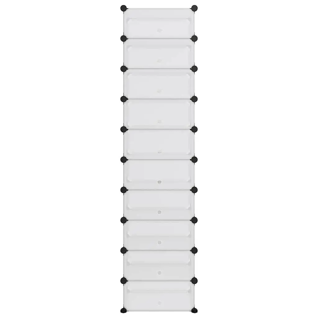 Shoe Rack PP Plastic Transparent 44x32x174cm Shelving Unit